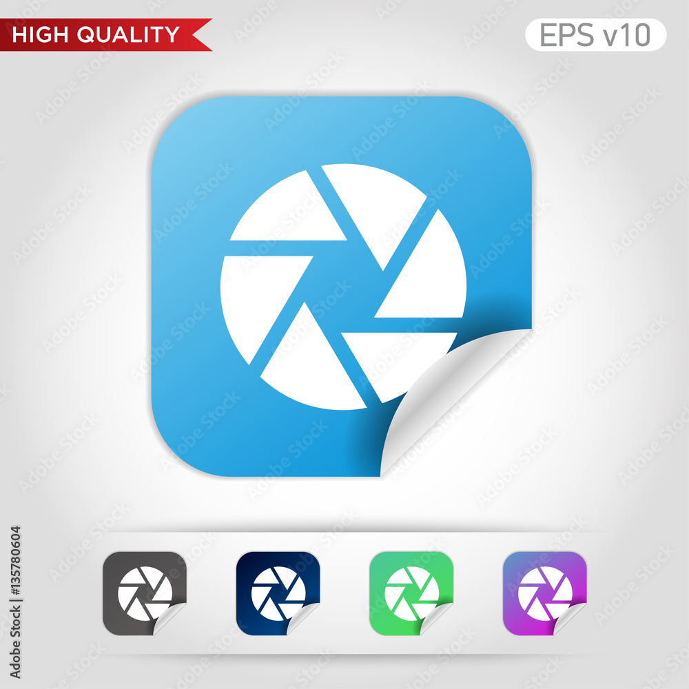 Shutter icon. Button with shutter icon. Modern vector. Shutter icon. Button with shutter icon. Modern vector.