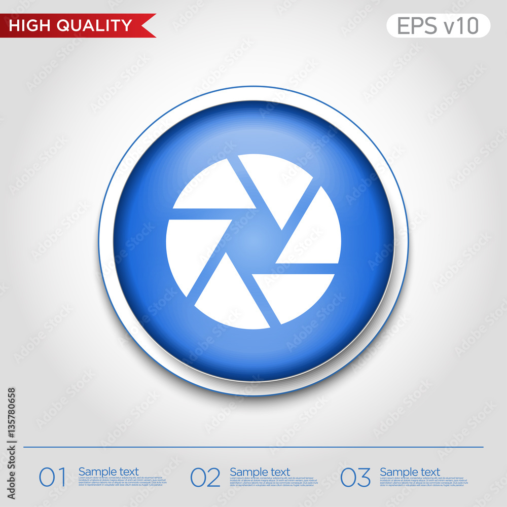 Shutter icon. Button with shutter icon. Modern vector. Shutter icon. Button with shutter icon. Modern vector.