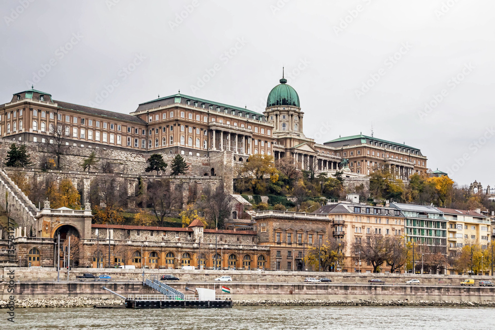 A view of the Royal Palace in Budapest at autumn