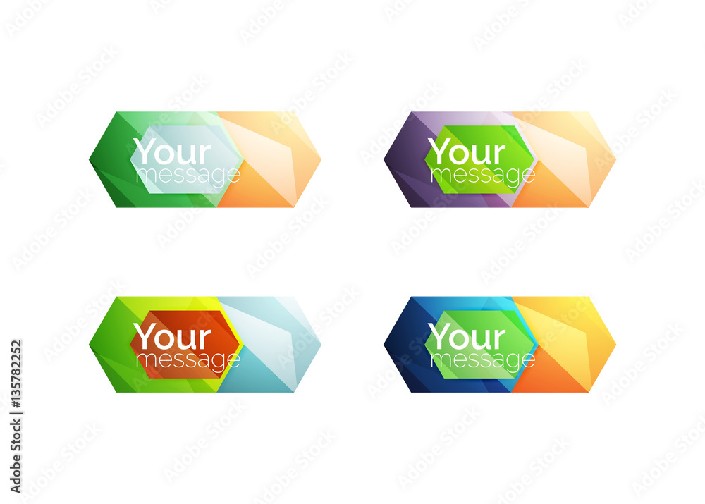 Set of vector shiny blank boxes for your content Set of vector shiny blank boxes for your content
