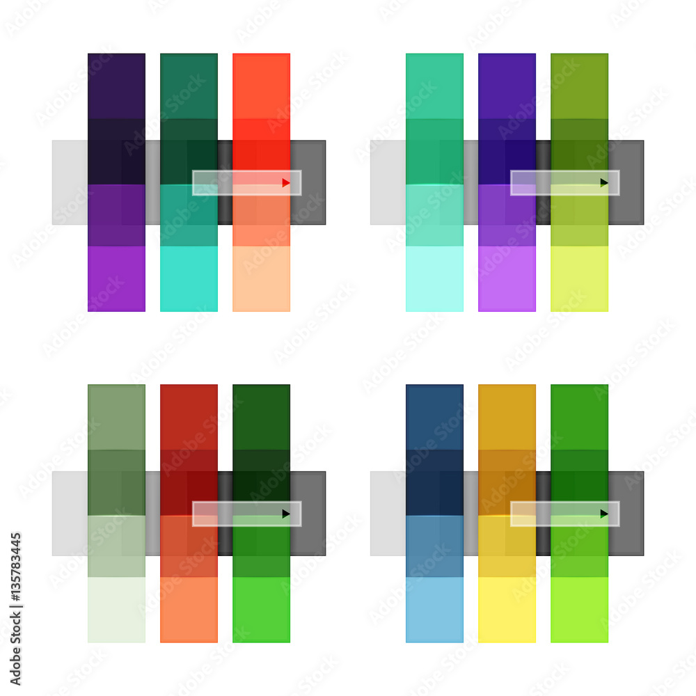 Colorful stripes infographic templates set Colorful stripes infographic templates set