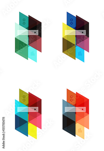 Vector set of blank geometric infographic web boxes