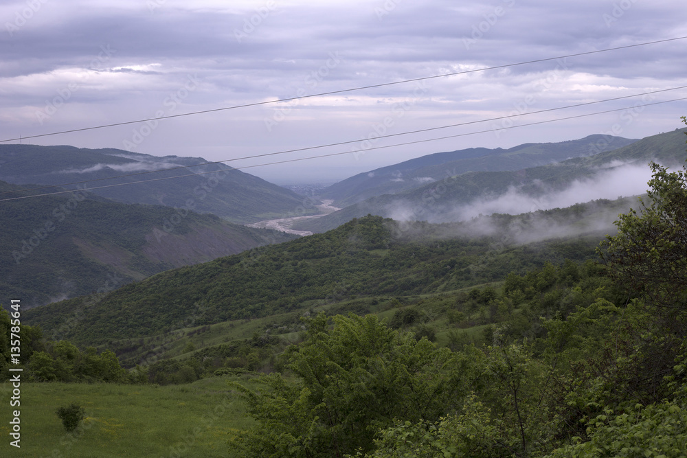 Misty mountains in Azerbaijan