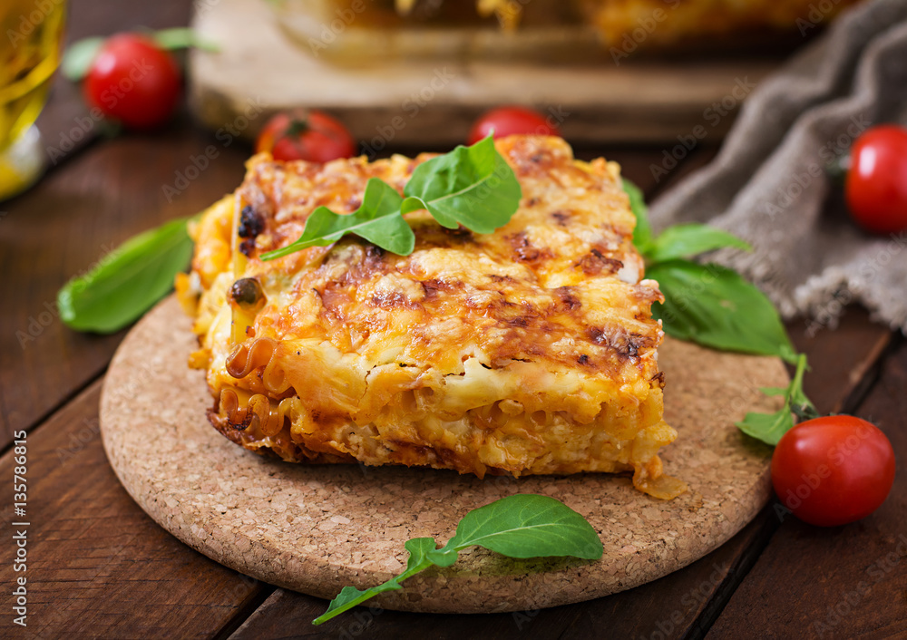 Classic Lasagna with bolognese sauce. Classic Lasagna with bolognese sauce.
