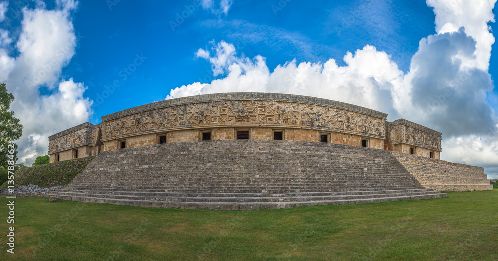 The Governor's Palace in an ancient Maya city of Uxmal, Yucatan,
