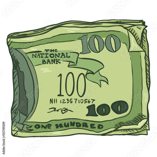 Vector Cartoon Bundle of Money