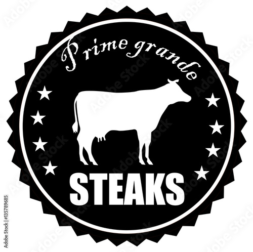 Vintage style prime steaks stamp vector eps 10