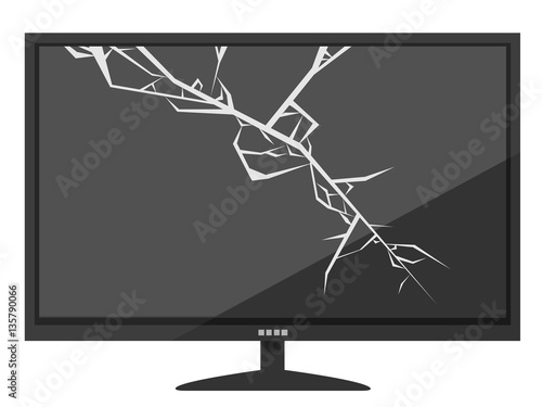 液晶割れのモニター