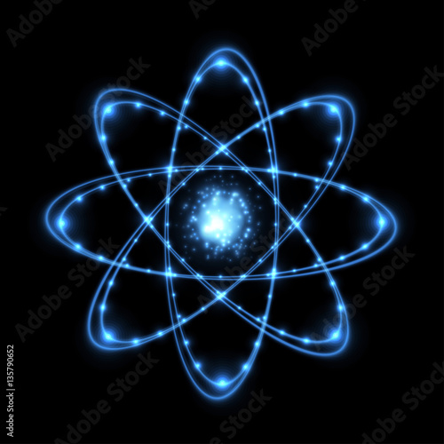 Photographie Abstract atom from particles. Vector illustration.