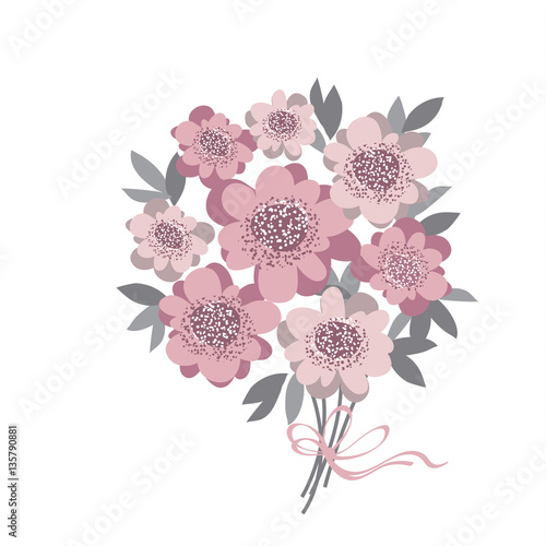 abstract stylized floral. abstract wedding bouquet  with rosy co