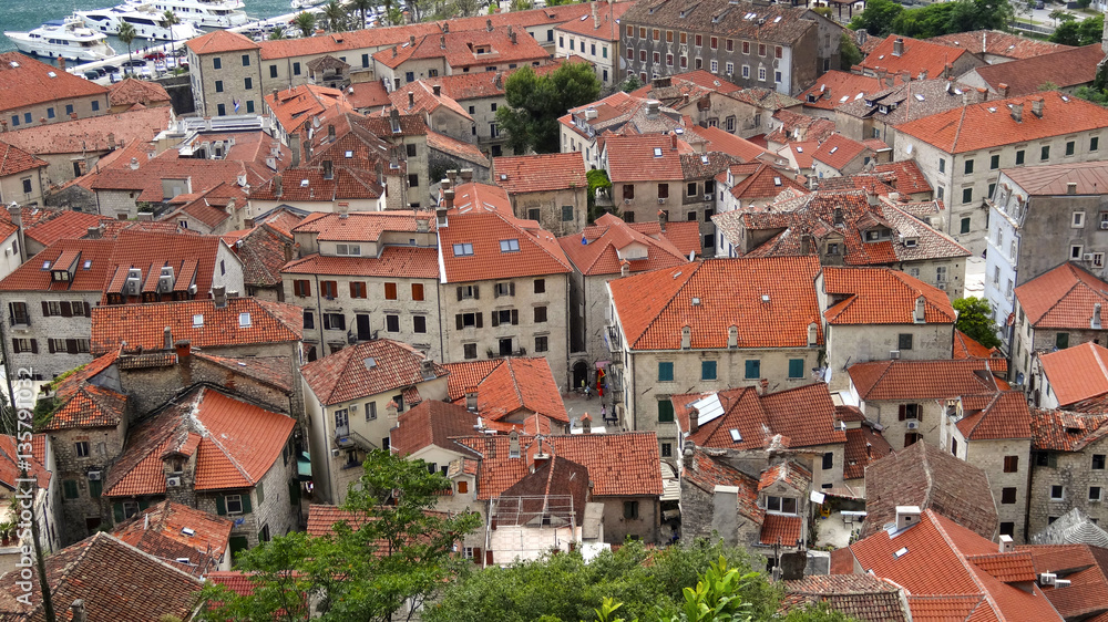 roofs of ancient houses, Kotor, Montenegro