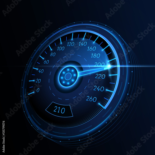 Car speedometer. Vector techo background.