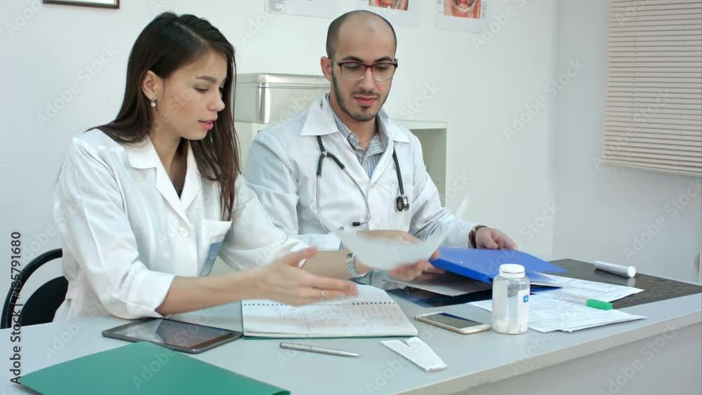 Everyday routine of medical workers in the office Everyday routine of medical workers in the office
