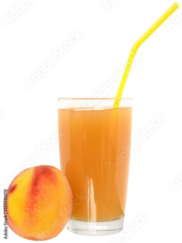 Peaches juice isolated