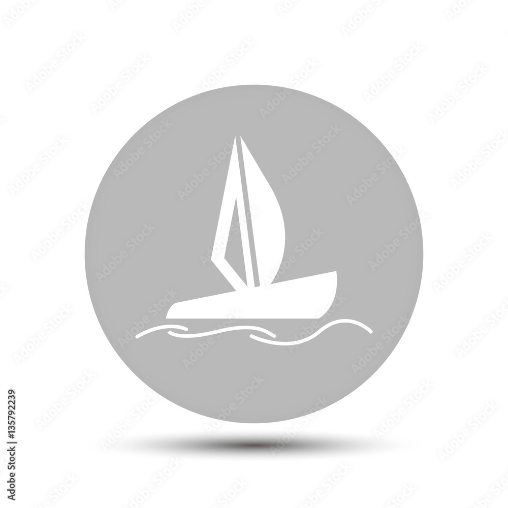 a ship on the waves. vector icon