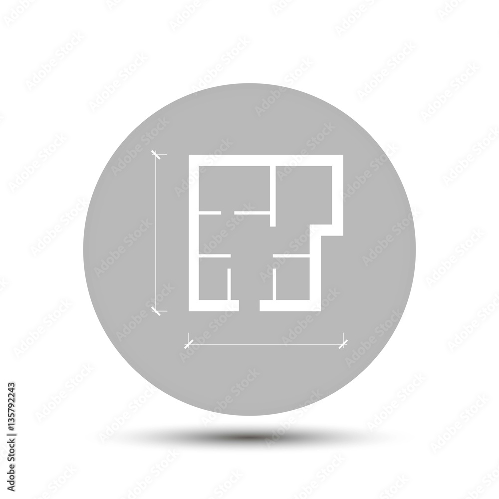 building plan. vector icon on gray background building plan. vector icon on gray background