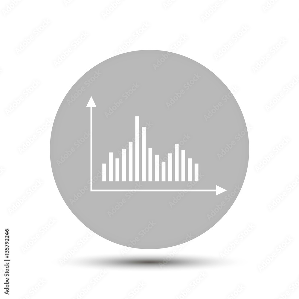 business graph. vector icon on gray background