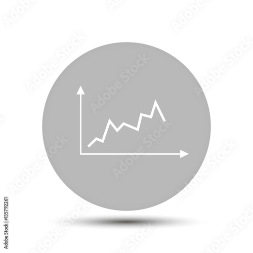 Business statistics graph. vector icon on gray background