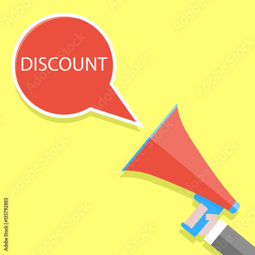 Announcement of discount. Shouts megaphone © 09910190