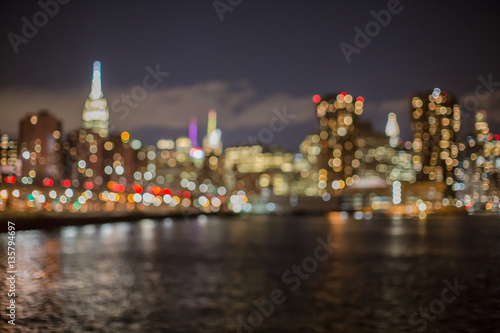 Wallpaper Mural Blurred view of midtown Manhattan at night Torontodigital.ca