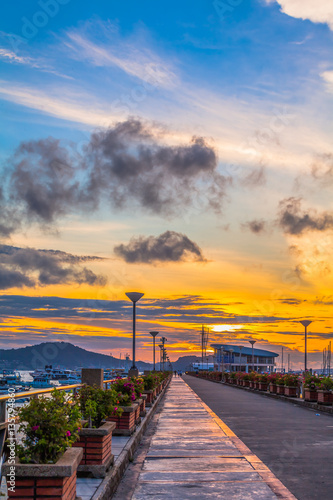 beautiful sun shine at Chalong pier