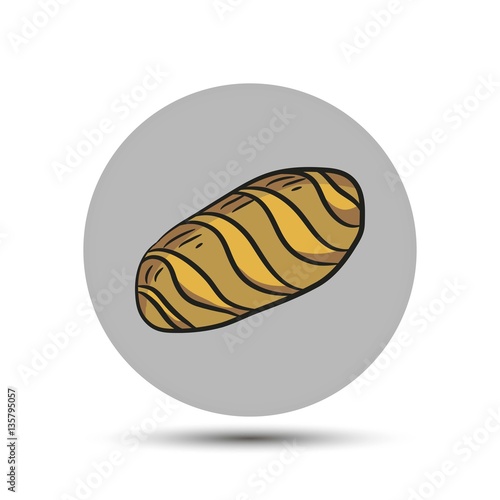 white bread. vector icon on gray background