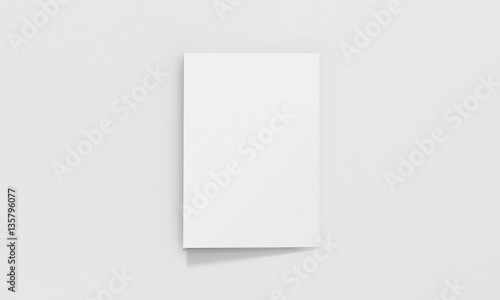Tri-Fold A5 Brochure Mock-up, Realistic Rendering of Tri-Fold A5/A4 Brochure Mock-up on Isolated White Background, 3D Illustration © devrawat21