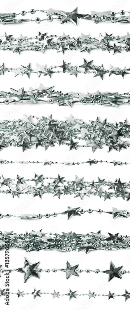 Line of a star garland thread isolated