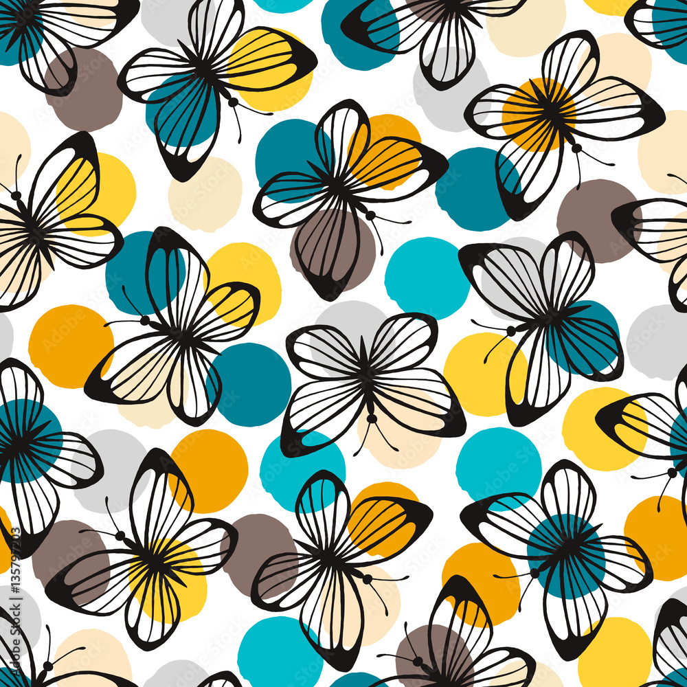 Seamless pattern with butterflies. Seamless pattern with butterflies.