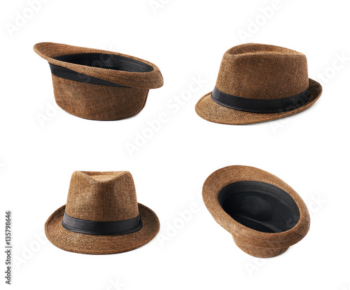 Fotografie Brown fedora hat isolated