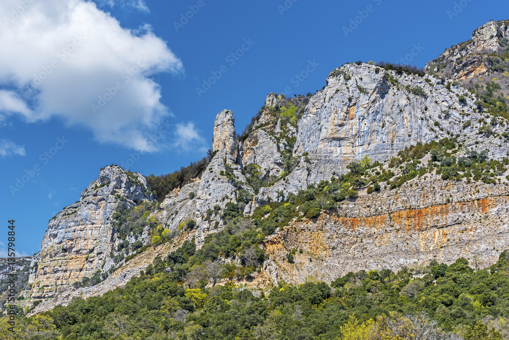 Rocks of Sierra de Leyre over the Monastery of Leyre