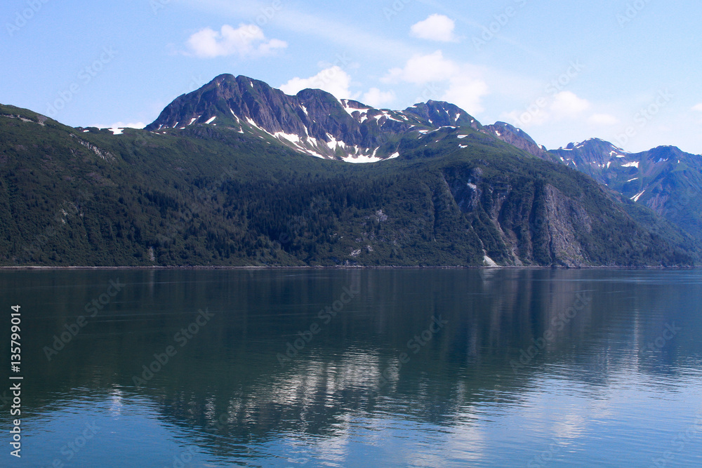 Beautiful Alaskan valley with calm waters and fjords