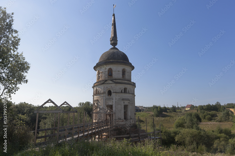 South-west tower of the fence Spaso-Sumorin monastery in the town of Totma, Vologda Region, Russia South-west tower of the fence Spaso-Sumorin monastery in the town of Totma, Vologda Region, Russia