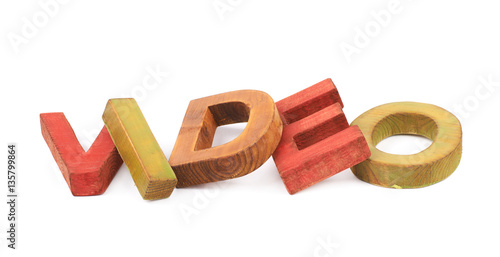 Word made of wooden letters isolated photo