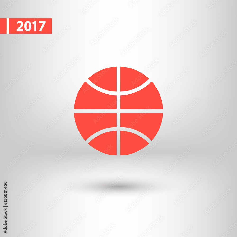 Naklejka premium Basketball icon, vector illustration. Flat design style