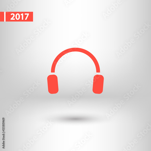 headphones  icon, vector illustration. Flat design style