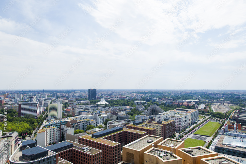 Obraz premium Berlin Potsdamer Platz and Skyline from Above