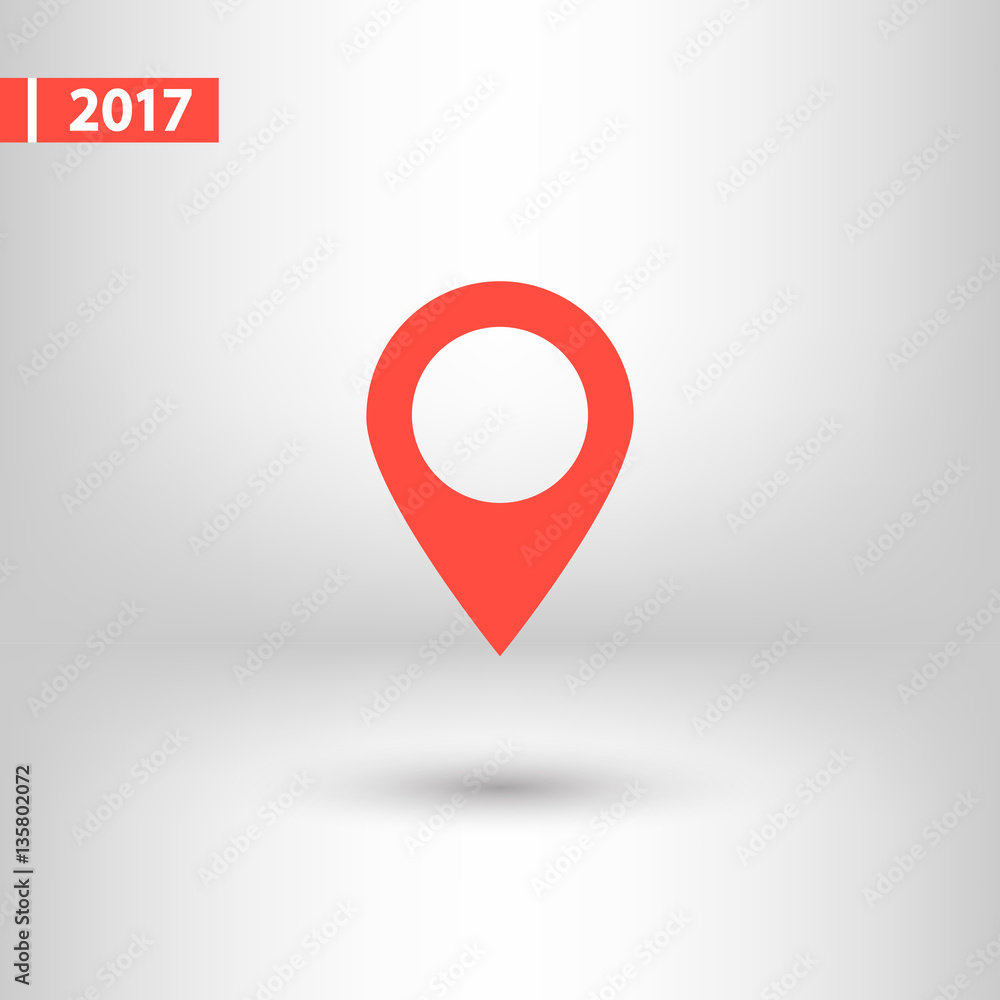 Map pointer flat icon, vector illustration. Flat design style Map pointer flat icon, vector illustration. Flat design style