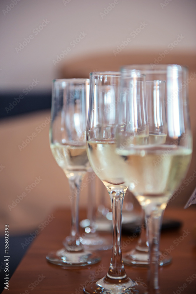 glasses of white sparkling wine champagne lot of close-up glasses of white sparkling wine champagne lot of close-up