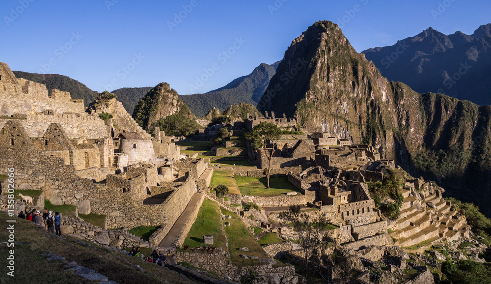 The famous lost Inca city of Machu Picchu, Peru at sunrise