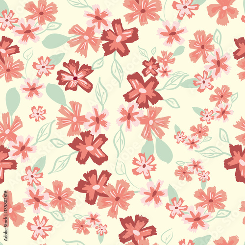 Abstract seamless pattern of cute hand painted flowers? © Rinitka