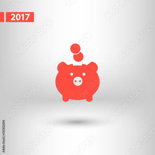 moneybox  icon, vector illustration. Flat design style