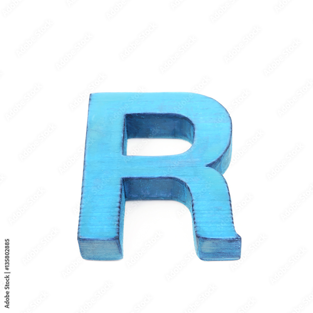 Single sawn wooden letter isolated Single sawn wooden letter isolated