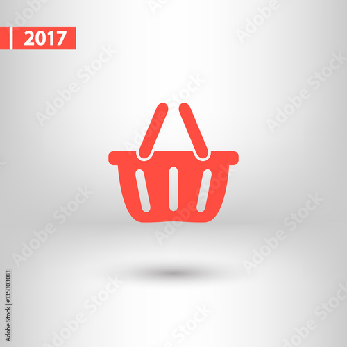 basket icon, vector illustration. Flat design style