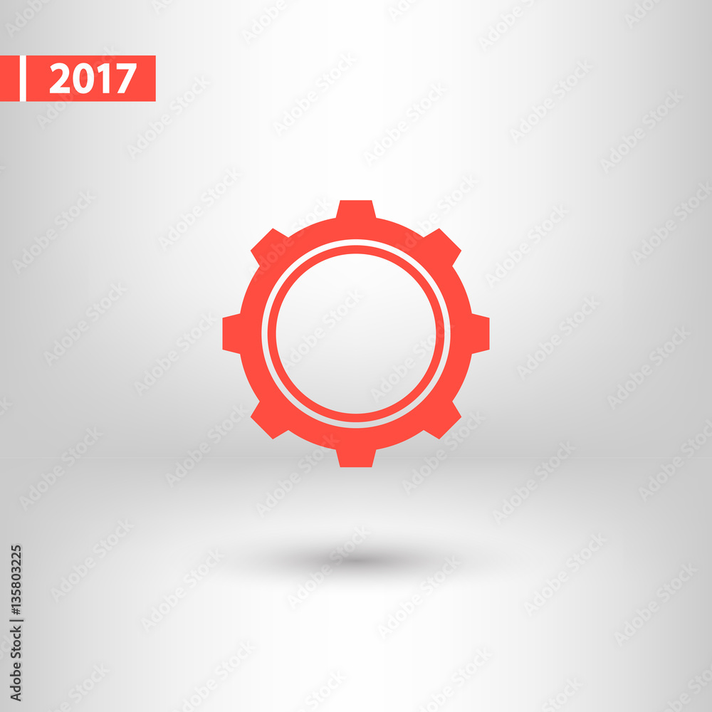 gear icon, vector illustration. Flat design style gear icon, vector illustration. Flat design style