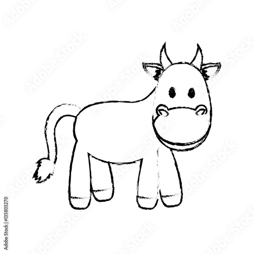 Cow animal cartoon icon vector illustration graphic design