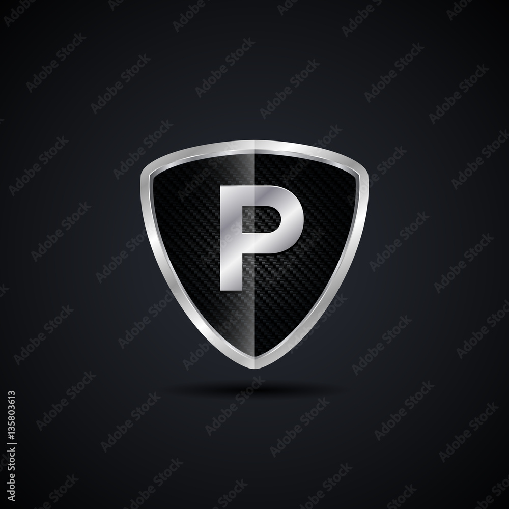 Letter P Shield logo Letter P Shield logo