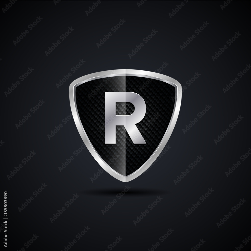 Letter R Shield logo Letter R Shield logo