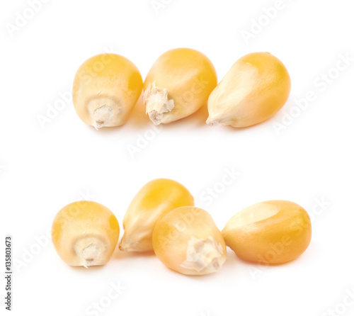 Pile of corn kernels isolated