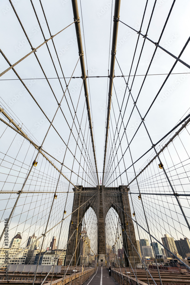 Fototapeta premium Brooklyn Skyline z Brooklyn Bridge